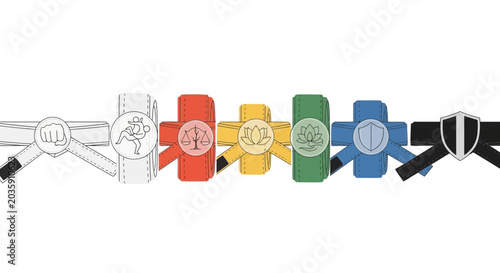 Tableau sur toile Colorful puzzle pieces connected.