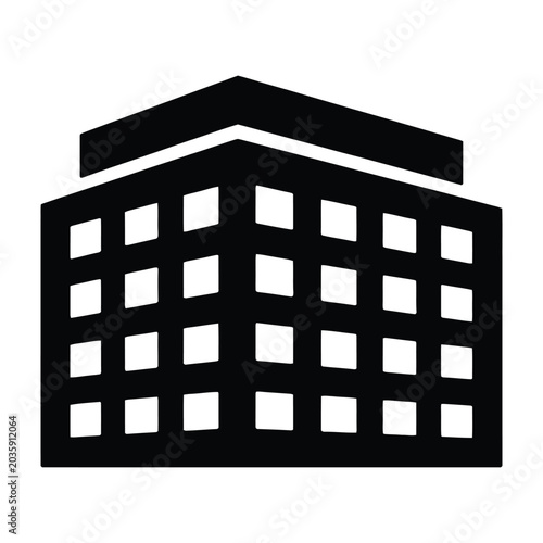 Photos Simple black and white illustration of a multistory building with many windows a