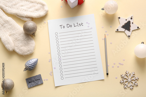 Blank to-do list with Chris...
