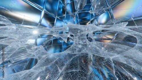 Abstract high-tech environment holographic elements in 3d digital visualization