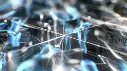 Holographic elements in a high-tech dynamic abstract background with gigapixel quality