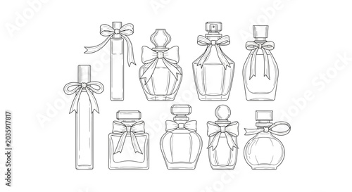 Perfume Bottles with Ribbons.