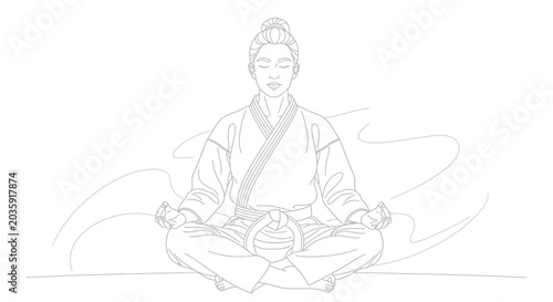 Person Sitting in Meditation Posture.