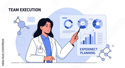 Scientist Presenting Data Analysis and Project Planning for Team Execution