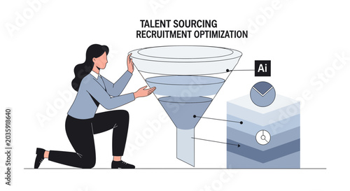 Talent Sourcing Optimization: AI helps filter candidates through a funnel.