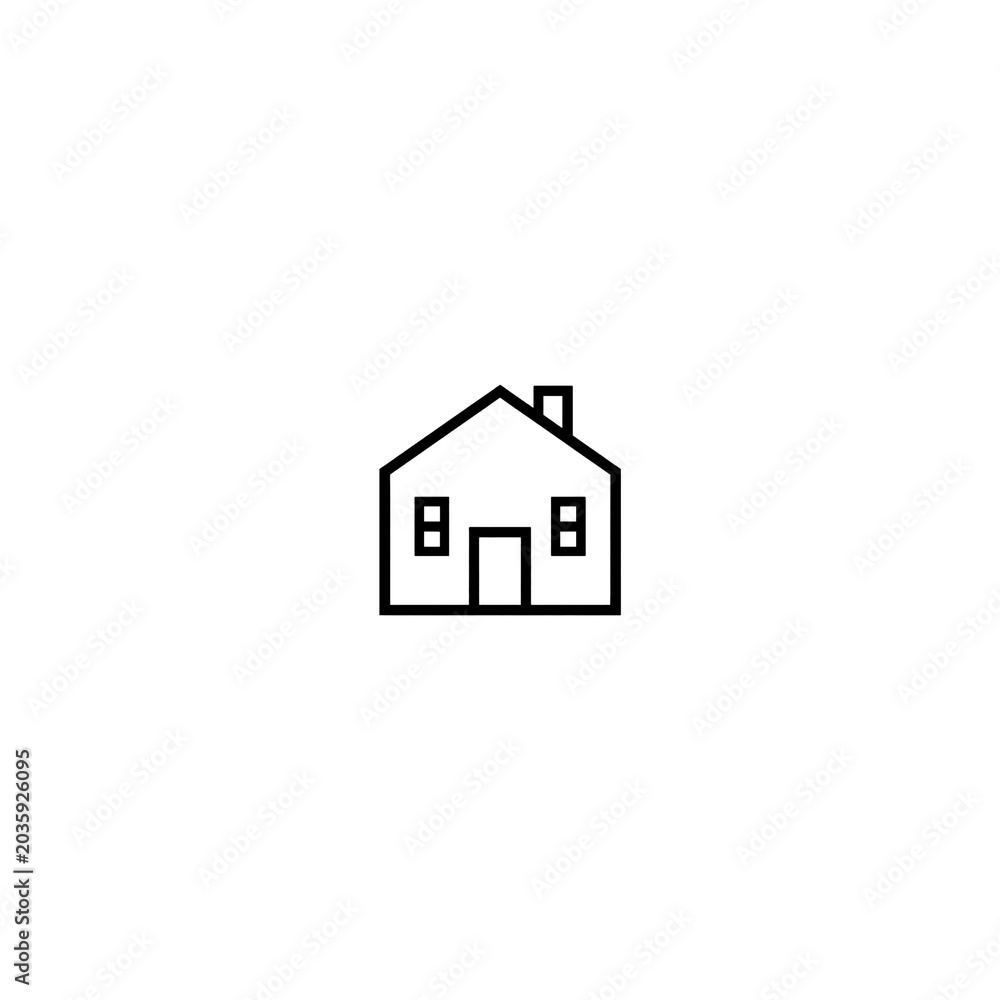 Fototapeta premium Modern Home Line Art Icon Set – Minimal Residential House Outline Vector Collection