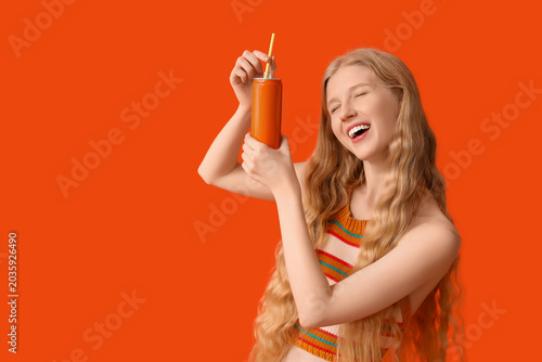 Beautiful young woman with ...
