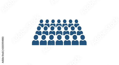 Obraz na plátne Large group of blue people icons representing audience.