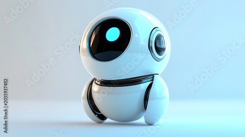 Adorable Futuristic Robot: A 3D Rendered Design