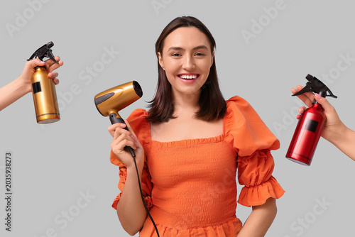 Beautiful young woman with ...