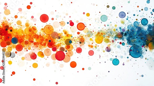 Abstract Colorful Circles on White Background