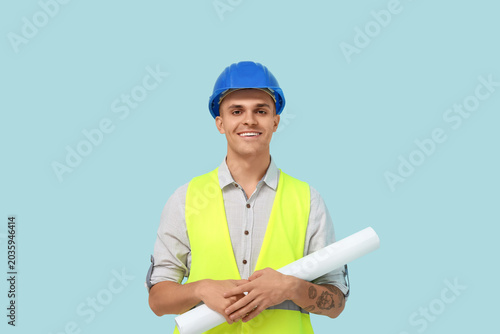 Young male engineer with bl...