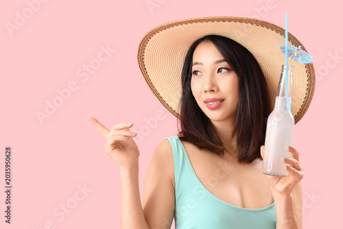 Beautiful Asian woman in sw...