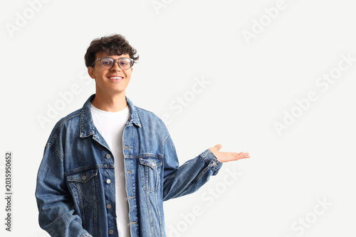 Young man in stylish eyegla...