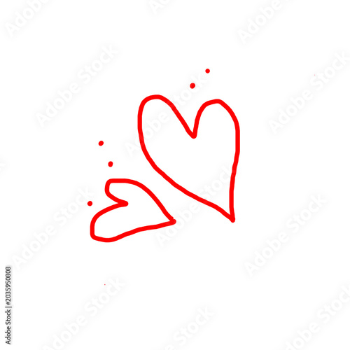 Doodle heart vector icon. Hand drawn heart love sketch illustration. Decorative Valentines Day doodle elements.