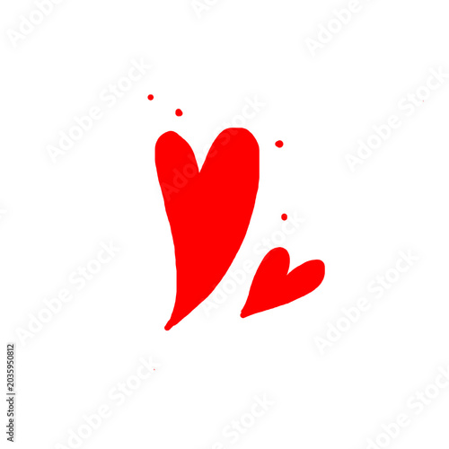 Doodle heart vector icon. Hand drawn heart love sketch illustration. Decorative Valentines Day doodle elements.