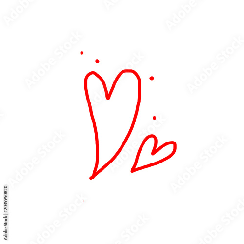 Doodle heart vector icon. Hand drawn heart love sketch illustration. Decorative Valentines Day doodle elements.
