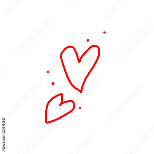 Doodle heart vector icon. Hand drawn heart love sketch illustration. Decorative Valentines Day doodle elements.