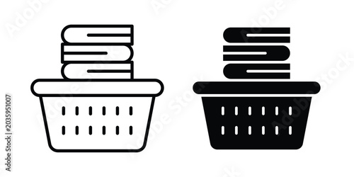 Schilderij op canvas laundry hamper icon graphic design symbols vector illustration