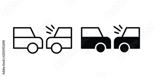 Foto Rear end collision icon graphic design symbols vector illustration