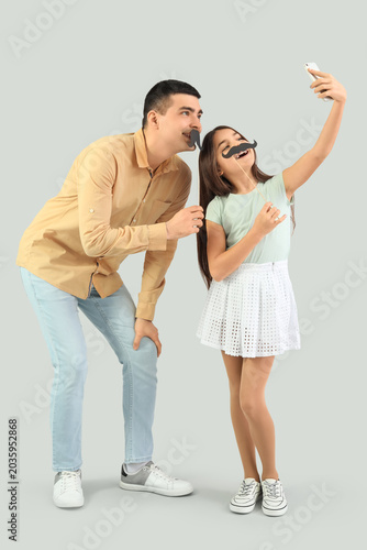 Portrait of father and his ...