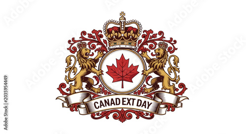 Foto Canada Day emblem with maple leaf.