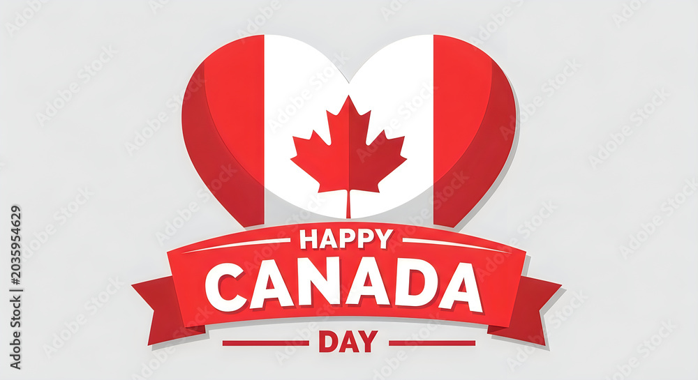 Fototapeta premium Happy canada day celebrating canadian pride with a festive flag design