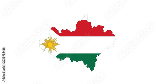 Foto Kurdistan flag map symbol icon.