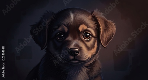 portrait of a black dog