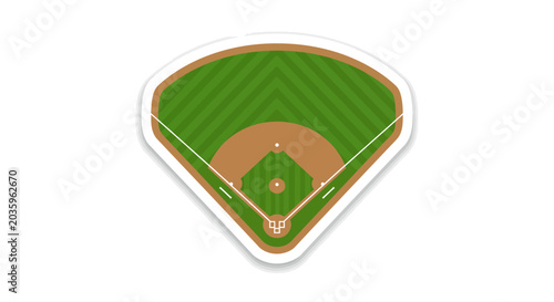 An elevated, aerial view of a baseball diamond, showcasing the green outfield and dirt infield, perfect for sports and game-related content