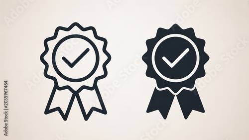 Check mark rosette award icons
