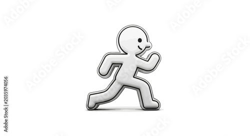 Obraz na plátne Stick figure running with smile.