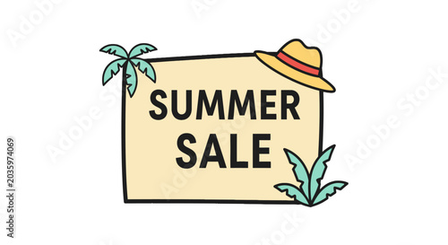 Cuadro en lienzo Summer sale promotional sign board.
