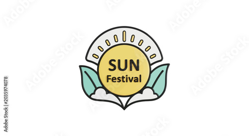 Valokuva Sun Festival Logo Design Emblem.