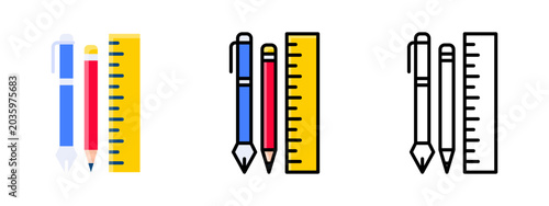 Tableau sur toile Professional Stationery School Material Pencil Pen Education
