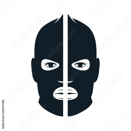 Tableau sur toile Dark Balaclava Mask Icon - Anonymous Identity Concept