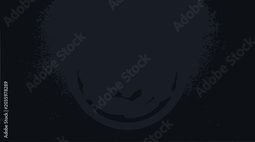 Obraz na płótnie Abstract dark face silhouette with scattered particles, mysterious emotion, digi