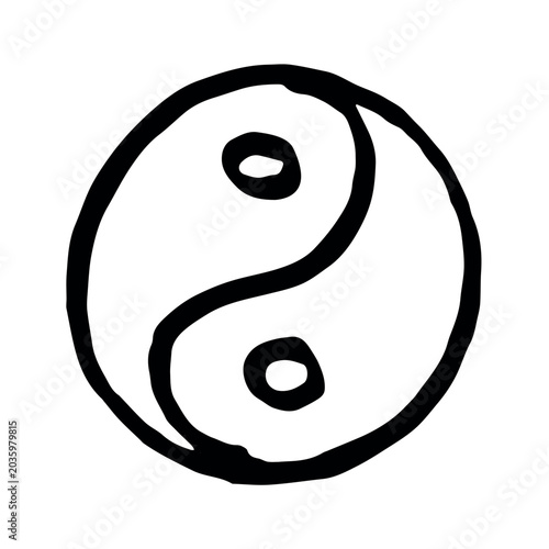 фотографія Hand drawn yin yang symbol Zen and Tao Harmony and balance Black and white yin a