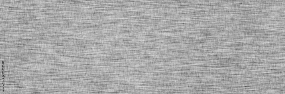 Fototapeta premium Light Grey Linen Fabric Texture Banner, Mottled Charcoal Gray Canvas Pattern, Solid Textured Textile Cross Hatch Panoramic Background for Web Header Design