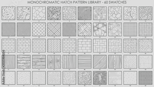 Landscape Architecture CAD Hatch Pattern Set Grass Water Stone Wall Texture Elements Collection