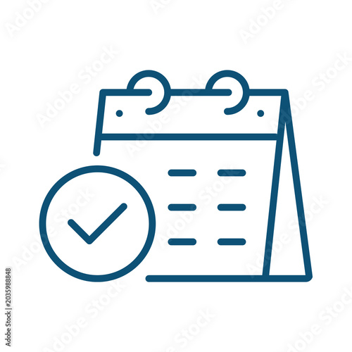 Calendar with checkmark icon appointment scheduled isolated on transparent background