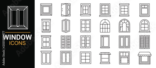 Residential Architecture Window Symbol Collection