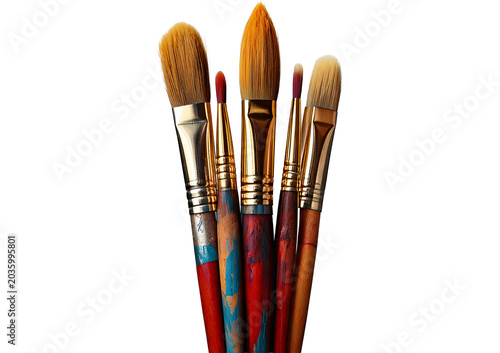 Paintbrushes isolated on transparent or white background
