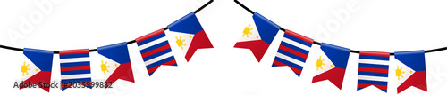 Fotografía Multiple philippines flag buntings in festive colors, ideal for filipino celebrations or event decorations, adding a vibrant touch