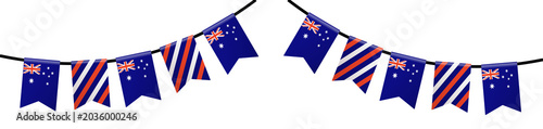 Foto Australian flag pennants suitable for national celebration decoration