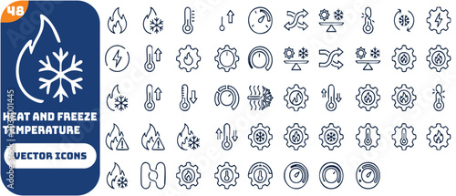 Photography Heat and freeze icon with flame and snowflake representing hot and cold
