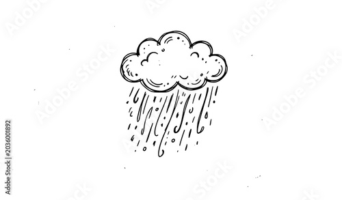 Foto Cute heaven drizzle abstract vector shape hand drawn ink scribble logo element d