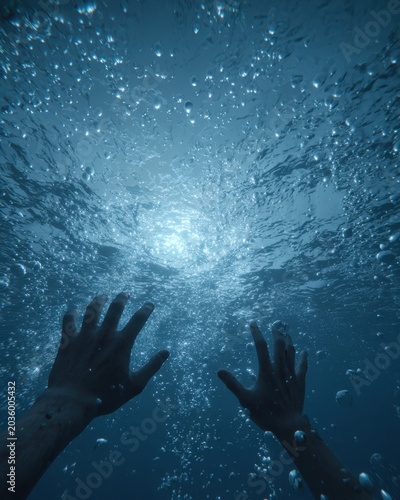 Person Reaching Up From Underwater