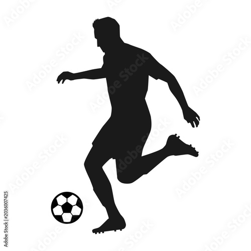 Football Player Kicking Ball Silhouette Illustration