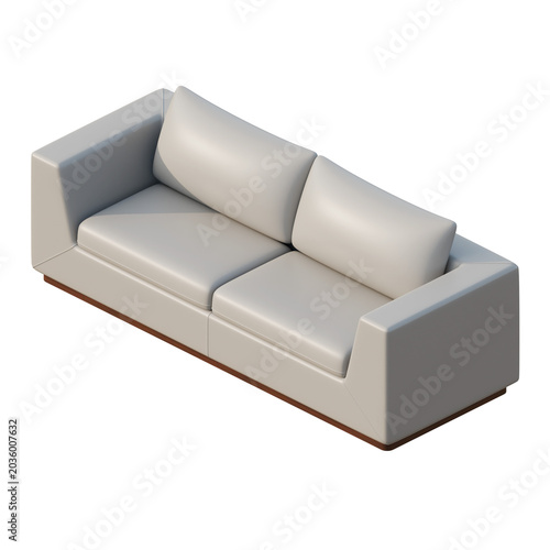 Three Seater Sofa Isometric View